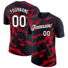 Load image into Gallery viewer, Custom Black White-Fire Red 3D Esports Performance T-Shirt