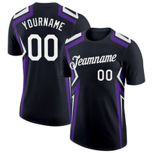 Load image into Gallery viewer, Custom Black White-Purple 3D Esports Performance T-Shirt