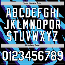 Laden Sie das Bild in den Galerie-Viewer, Custom Black Sky Blue-Dark Purple 3D Esports Performance T-Shirt