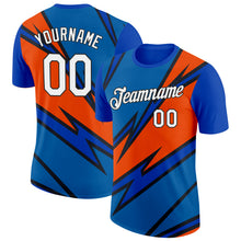Laden Sie das Bild in den Galerie-Viewer, Custom Thunder Blue Orange-Black 3D Esports Performance T-Shirt