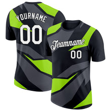 Charger l'image dans la galerie, Custom Black Steel Gray-Neon Green 3D Esports Performance T-Shirt