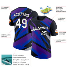 Загрузить изображение в средство просмотра галереи, Custom Black Purple-Thunder Blue 3D Esports Performance T-Shirt