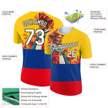 Laden Sie das Bild in den Galerie-Viewer, Custom Gold Royal Fire Red-Black 3D Pattern Design Sailing Columbus Day Performance T-Shirt