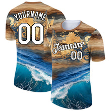 Charger l'image dans la galerie, Custom Old Gold White-Black 3D Pattern Design Sailing Ship Columbus Day Performance T-Shirt