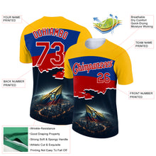 Load image into Gallery viewer, Custom Gold Red Royal-Black 3D Pattern Design Ecuador Independence Day Performance T-Shirt