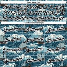 Charger l'image dans la galerie, Custom Teal Black-White 3D Pattern Design Sailing Ship Columbus Day Performance T-Shirt