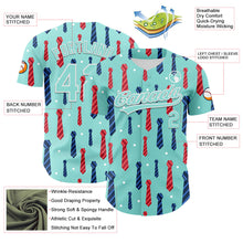 Laden Sie das Bild in den Galerie-Viewer, Custom Ice Blue White 3D Pattern Design Father's Day Tie Authentic Baseball Jersey