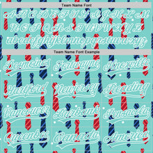 Laden Sie das Bild in den Galerie-Viewer, Custom Ice Blue White 3D Pattern Design Father's Day Tie Authentic Baseball Jersey