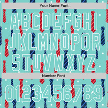 Laden Sie das Bild in den Galerie-Viewer, Custom Ice Blue White 3D Pattern Design Father's Day Tie Authentic Baseball Jersey