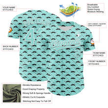 Laden Sie das Bild in den Galerie-Viewer, Custom Ice Blue White 3D Pattern Design Father's Day Mustache Authentic Baseball Jersey