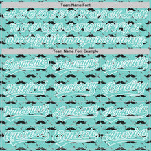 Laden Sie das Bild in den Galerie-Viewer, Custom Ice Blue White 3D Pattern Design Father's Day Mustache Authentic Baseball Jersey