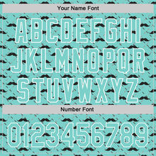 Laden Sie das Bild in den Galerie-Viewer, Custom Ice Blue White 3D Pattern Design Father's Day Mustache Authentic Baseball Jersey