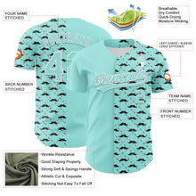 Laden Sie das Bild in den Galerie-Viewer, Custom Ice Blue White 3D Pattern Design Father's Day Mustache Authentic Baseball Jersey