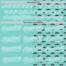 Laden Sie das Bild in den Galerie-Viewer, Custom Ice Blue White 3D Pattern Design Father's Day Mustache Authentic Baseball Jersey