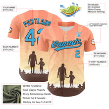 Laden Sie das Bild in den Galerie-Viewer, Custom Medium Pink Sky Blue-Black 3D Pattern Design Father's Day Family Love Authentic Baseball Jersey