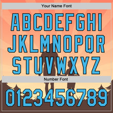 Laden Sie das Bild in den Galerie-Viewer, Custom Medium Pink Sky Blue-Black 3D Pattern Design Father's Day Family Love Authentic Baseball Jersey