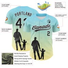 Laden Sie das Bild in den Galerie-Viewer, Custom Ice Blue Black-White 3D Pattern Design Father's Day Family Love Authentic Baseball Jersey