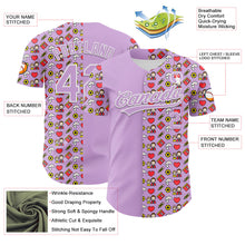 Laden Sie das Bild in den Galerie-Viewer, Custom Light Purple White 3D Pattern Design Father's Day Family Love Authentic Baseball Jersey
