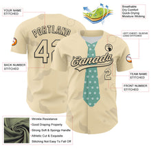 Laden Sie das Bild in den Galerie-Viewer, Custom Cream Black 3D Pattern Design Father's Day Tie Authentic Baseball Jersey