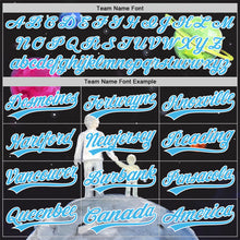 Laden Sie das Bild in den Galerie-Viewer, Custom Black Sky Blue-White 3D Pattern Design Father's Day Family Love Authentic Baseball Jersey