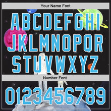 Laden Sie das Bild in den Galerie-Viewer, Custom Black Sky Blue-White 3D Pattern Design Father's Day Family Love Authentic Baseball Jersey