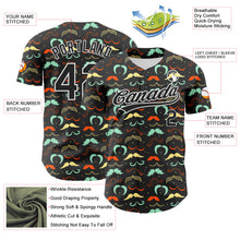 Laden Sie das Bild in den Galerie-Viewer, Custom Black White 3D Pattern Design Father's Day Mustache Authentic Baseball Jersey