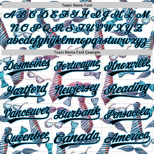 Laden Sie das Bild in den Galerie-Viewer, Custom White Black-Sky Blue 3D Pattern Design Father's Day Mustache And Tie Authentic Baseball Jersey