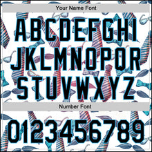 Laden Sie das Bild in den Galerie-Viewer, Custom White Black-Sky Blue 3D Pattern Design Father's Day Mustache And Tie Authentic Baseball Jersey