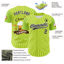 Charger l'image dans la galerie, Custom Green Black-White 3D Pattern Design Father's Day Beer Cheers Authentic Baseball Jersey