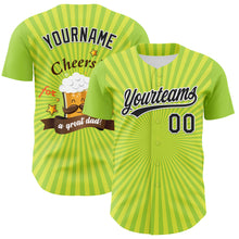 Charger l'image dans la galerie, Custom Green Black-White 3D Pattern Design Father's Day Beer Cheers Authentic Baseball Jersey