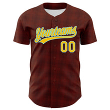 Laden Sie das Bild in den Galerie-Viewer, Custom Brown Yellow-Lakes Blue 3D Pattern Design Father's Day King Crown Authentic Baseball Jersey