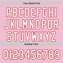 Laden Sie das Bild in den Galerie-Viewer, Custom Light Pink White-Red 3D Pattern Design Mother's Day Family Love Authentic Baseball Jersey