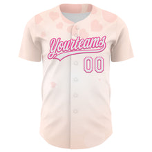Laden Sie das Bild in den Galerie-Viewer, Custom Cream White-Pink 3D Pattern Design Mother's Day Family Love Authentic Baseball Jersey