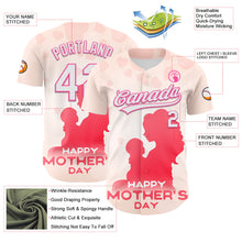 Laden Sie das Bild in den Galerie-Viewer, Custom Cream White-Pink 3D Pattern Design Mother's Day Family Love Authentic Baseball Jersey