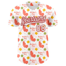 Laden Sie das Bild in den Galerie-Viewer, Custom White Red 3D Pattern Design Mother's Day Love Authentic Baseball Jersey