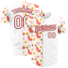 Laden Sie das Bild in den Galerie-Viewer, Custom White Red 3D Pattern Design Mother's Day Love Authentic Baseball Jersey