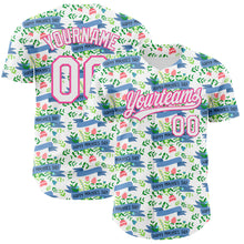 Laden Sie das Bild in den Galerie-Viewer, Custom White Pink 3D Pattern Design Mother's Day Flower Authentic Baseball Jersey