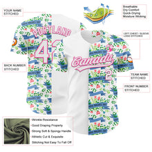 Laden Sie das Bild in den Galerie-Viewer, Custom White Pink 3D Pattern Design Mother's Day Flower Authentic Baseball Jersey