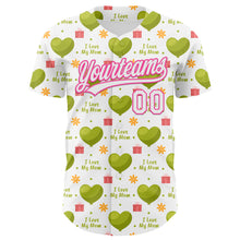 Laden Sie das Bild in den Galerie-Viewer, Custom White Pink 3D Pattern Design Mother's Day Love Authentic Baseball Jersey