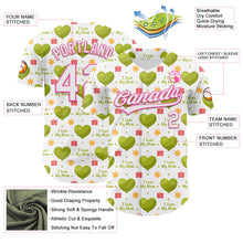 Laden Sie das Bild in den Galerie-Viewer, Custom White Pink 3D Pattern Design Mother's Day Love Authentic Baseball Jersey