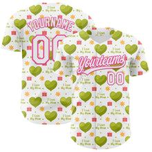 Laden Sie das Bild in den Galerie-Viewer, Custom White Pink 3D Pattern Design Mother's Day Love Authentic Baseball Jersey