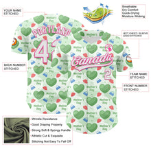 Laden Sie das Bild in den Galerie-Viewer, Custom Green White-Pink 3D Pattern Design Mother's Day Love Authentic Baseball Jersey