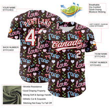 Laden Sie das Bild in den Galerie-Viewer, Custom Brown White-Red 3D Pattern Design Mother's Day Love Authentic Baseball Jersey
