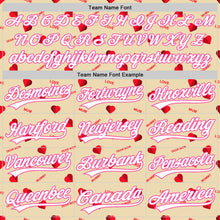 Laden Sie das Bild in den Galerie-Viewer, Custom Cream White-Pink 3D Pattern Design Mother's Day Love Authentic Baseball Jersey