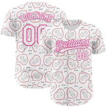 Laden Sie das Bild in den Galerie-Viewer, Custom White Pink 3D Pattern Design Mother's Day Love Authentic Baseball Jersey