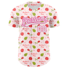 Laden Sie das Bild in den Galerie-Viewer, Custom Light Pink White-Pink 3D Pattern Design Mother's Day Flower Authentic Baseball Jersey