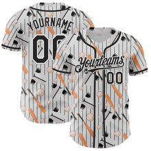 Laden Sie das Bild in den Galerie-Viewer, Custom White Black Comic Doodle Ballgame 3D Pattern Design Authentic Baseball Jersey