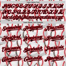 Laden Sie das Bild in den Galerie-Viewer, Custom White Black-Fire Red Comic Doodle Ballgame 3D Pattern Design Authentic Baseball Jersey