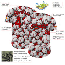 Laden Sie das Bild in den Galerie-Viewer, Custom Red Black-White Comic Doodle Ballgame 3D Pattern Design Authentic Baseball Jersey