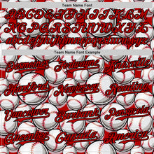 Laden Sie das Bild in den Galerie-Viewer, Custom Red Black-White Comic Doodle Ballgame 3D Pattern Design Authentic Baseball Jersey